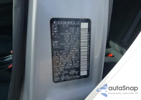 2013 Nissan Juke Sv z USA, uszkodzony, nr VIN JN8AF5MR0DT215850